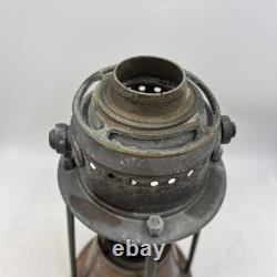 Vintage Antique Etched Brass Wood Handle Candle Lantern Maritime Lake Decor 13