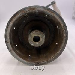 Vintage Antique Etched Brass Wood Handle Candle Lantern Maritime Lake Decor 13