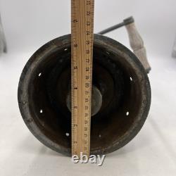 Vintage Antique Etched Brass Wood Handle Candle Lantern Maritime Lake Decor 13