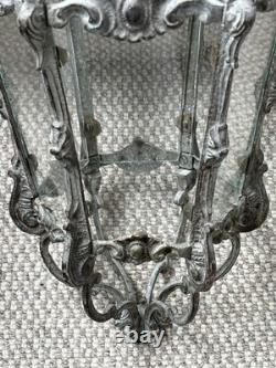Vintage Antique French Brass Hall Lantern Pendant Ceiling Light