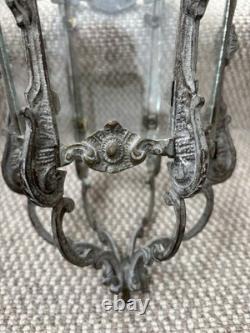 Vintage Antique French Brass Hall Lantern Pendant Ceiling Light