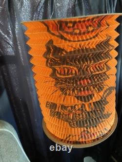 Vintage Antique German Halloween Accordion Witch Cat Crepe Paper Owl Lantern VGC