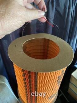 Vintage Antique German Halloween Accordion Witch Cat Crepe Paper Owl Lantern VGC