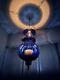 Vintage/Antique Glass Cobalt Blue Chain Hanging Candle Holder Lantern Lamp