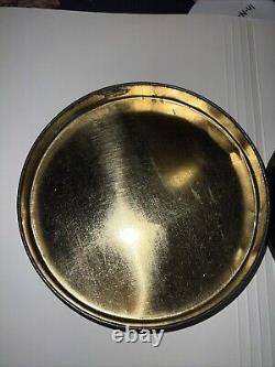 Vintage Antique Halloween Witch Jack O Lantern Tindeco Candy Container Tin 1920s
