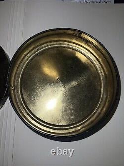 Vintage Antique Halloween Witch Jack O Lantern Tindeco Candy Container Tin 1920s