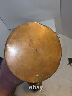 Vintage /Antique Handmade Punched Lantern Copper Tin Candle Holder 14