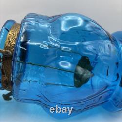 Vintage/Antique Hanging Aqua Glass Bell Shaped Candle Lantern
