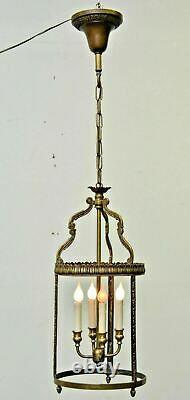 Vintage Antique Hanging Hall Lantern Chandelier Light Fixture