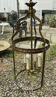 Vintage Antique Hanging Hall Lantern Chandelier Light Fixture