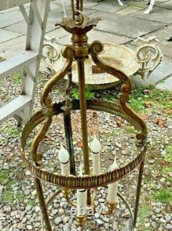 Vintage Antique Hanging Hall Lantern Chandelier Light Fixture