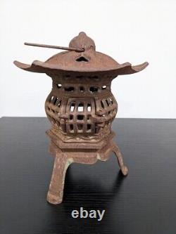 Vintage Antique Japanese Cast Lantern Garden PAGODA Motif Old Patina Japan