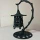 Vintage Antique Japanese Iron Hanging Lantern Candle stand TOUROU Height 30cm