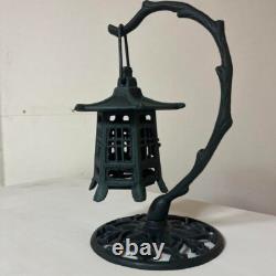 Vintage Antique Japanese Iron Hanging Lantern Candle stand TOUROU Height 30cm