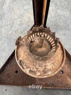 Vintage Antique Kerosene Oil Lantern Square Frame Metal Wick Flame Burner Lamp