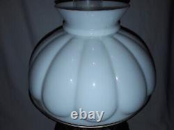 Vintage Antique Lamp Nicholas Kopp Red Glass kerosene converted Oil Electric