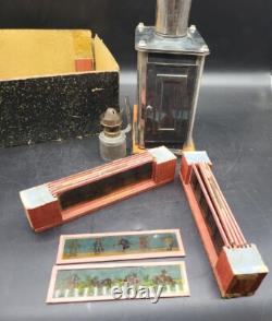 Vintage Antique Magic Lantern Projector with Glass Slides RARE