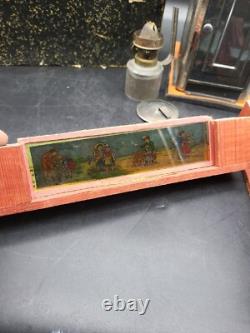 Vintage Antique Magic Lantern Projector with Glass Slides RARE