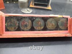 Vintage Antique Magic Lantern Projector with Glass Slides RARE