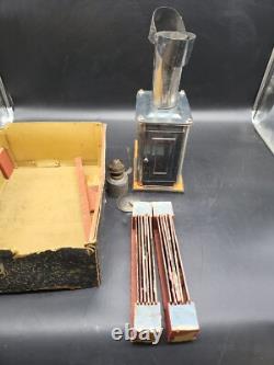 Vintage Antique Magic Lantern Projector with Glass Slides RARE