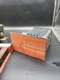 Vintage Antique Magic Lantern Projector with Glass Slides RARE