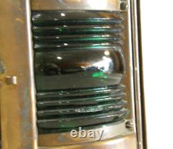 Vintage Antique Marine Nautical Lamp Lantern Green amd Red Glass