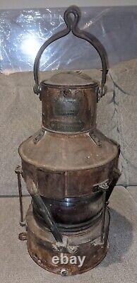 Vintage Antique Nautical Ship Hanging Oil Lantern Lamp Boat 21 Tall
