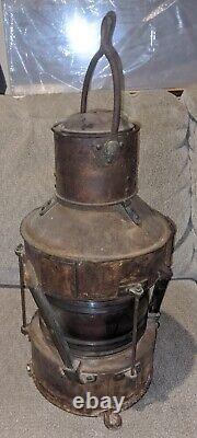 Vintage Antique Nautical Ship Hanging Oil Lantern Lamp Boat 21 Tall