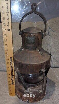 Vintage Antique Nautical Ship Hanging Oil Lantern Lamp Boat 21 Tall