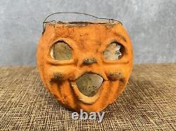 Vintage Antique Paper Mache Halloween Pumpkin Jack-O-Lantern