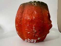 Vintage Antique Paper Mache Jack-O-lantern Pumpkin Halloween Collectible
