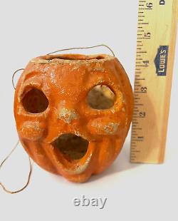 Vintage Antique Paper Mache Jack-O-lantern Pumpkin Halloween Collectible Spooky