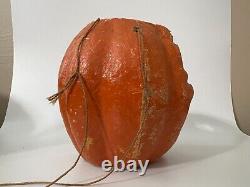 Vintage Antique Paper Mache Jack-O-lantern Pumpkin Halloween Collectible Spooky