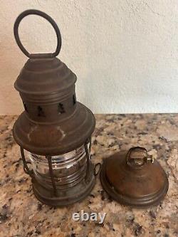 Vintage Antique Perkins / Perko Keyhole Oil Marine Lantern