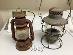 Vintage Antique Railroad Lantern Pair