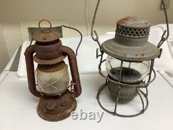 Vintage Antique Railroad Lantern Pair