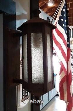 Vintage Antique Steel exterior lantern sconce 1910's, original. Porch light rare