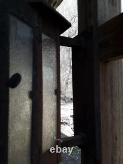 Vintage Antique Steel exterior lantern sconce 1910's, original. Porch light rare