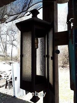 Vintage Antique Steel exterior lantern sconce 1910's, original. Porch light rare