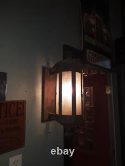 Vintage Antique Steel exterior lantern sconce 1910's, original. Porch light rare