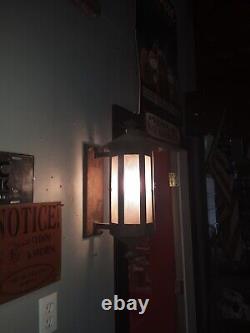 Vintage Antique Steel exterior lantern sconce 1910's, original. Porch light rare