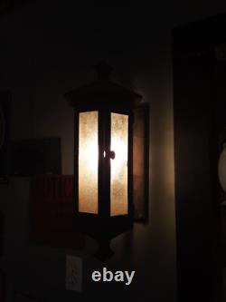 Vintage Antique Steel exterior lantern sconce 1910's, original. Porch light rare
