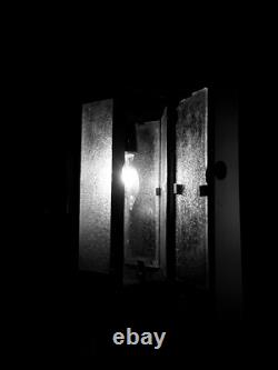 Vintage Antique Steel exterior lantern sconce 1910's, original. Porch light rare