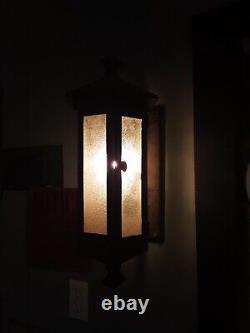 Vintage Antique Steel exterior lantern sconce 1910's, original. Porch light rare