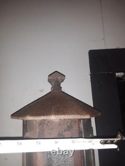 Vintage Antique Steel exterior lantern sconce 1910's, original. Porch light rare