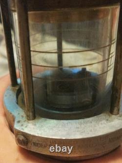 Vintage Antique WOLF Coal Miners Safety Lamp Lantern, BROOKLYN, NEW YORK