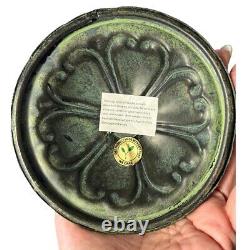 Vintage Antique-green/blk/mustard Gold Metal Crown Fleur-de-lis Candle Lantern