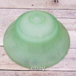 Vintage Art Deco Satin Vaseline Uranium Glass Ceiling Fixture Lamp Light Shade