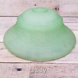 Vintage Art Deco Satin Vaseline Uranium Glass Ceiling Fixture Lamp Light Shade