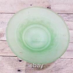 Vintage Art Deco Satin Vaseline Uranium Glass Ceiling Fixture Lamp Light Shade